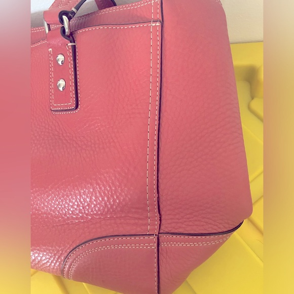 Vintage Coach bag Pebbled Leather Tote Purse Handbag #F13960 - Pink/mauve - Picture 10 of 16